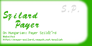 szilard payer business card